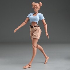 USA Romankey X COWL 1/12 Girl Action Figure Body 6in Female Joint Black Body Toy