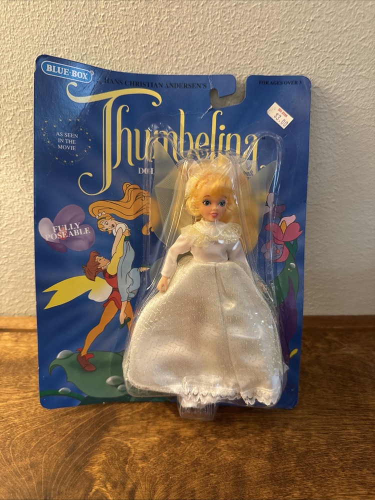 Vintage 1993 Blue Box THUMBELINA Collector Doll NEW Fully Poseable Don Bluth