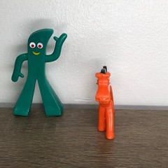 Vintage Gumby And Pokey Figures Original Bendable Gumbitty Jesco Hong Kong 1980s