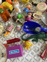 Lot Of 60 Vtg Kids Toys Figures Mixed Lot Fun 70s 80s 90s Y2K Fisher price Disne