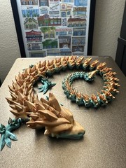 3D Printed Crystal Dragon Flexible Full Articulated Dragon Desk Toy Decoration