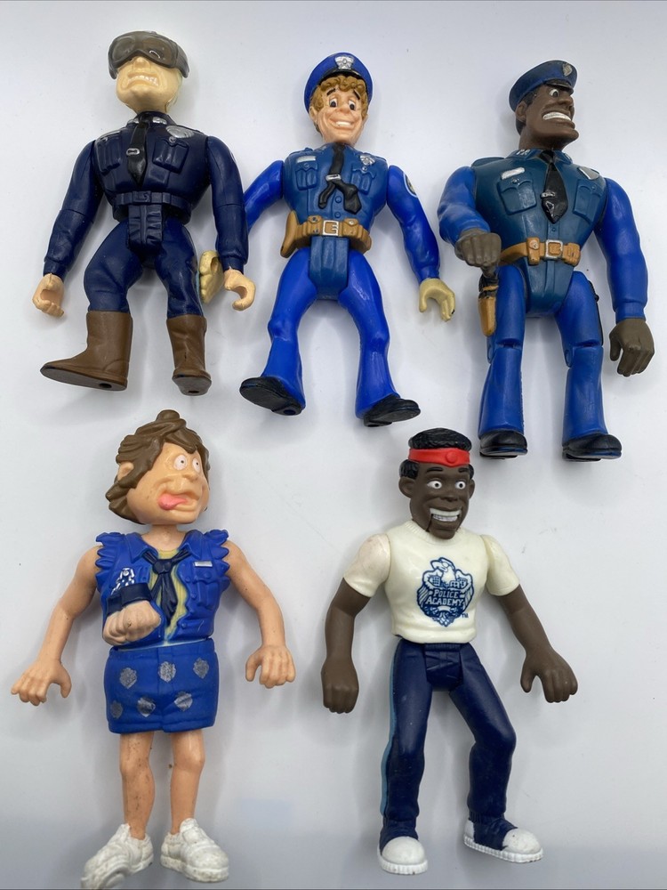 Vintage 1989 Kenner Police Academy Action Figures Lot Of 5 Officers and Civilian