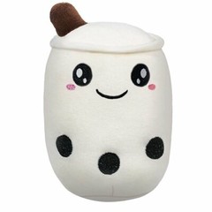 Soft Boba Milk Tea Pearl Bubble Brown White Pink Green Plush Pillow Stuffed Doll