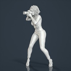 Unpainted Painted resin figurine Woman girl female photographer