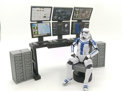 1:18 Scale Command Center Computer Diorama Set for 4″ Star Wars Figures
