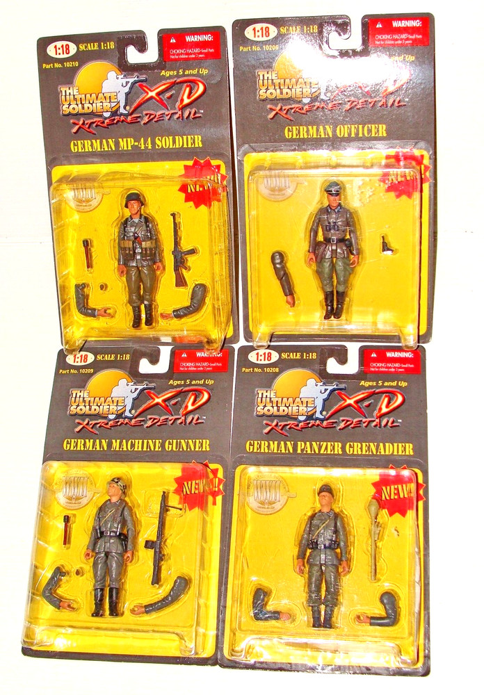 1:18 Ultimate Soldier WWII German Infantry Infantry Platoon 4 Figures Set