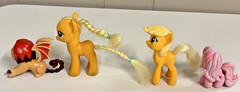 My Little Pony Figures Mix Lot of 14 Brushable Hair Various Sizes With Cart Gift