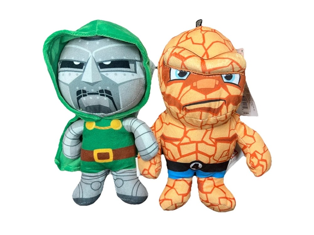 Marvel The Thing & Dr Doom Fantastic Four Plush Toy 8.5 Inch set of 2