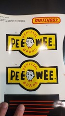 Pee Wee Herman Pee Wee Playhouse 1988 Matchbox Scooter Decals Vintage NOS