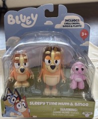 NIP Bluey – Sleepy Time Mum Chilli, Bingo & Floppy Bunny, 2.5″ Action Figures