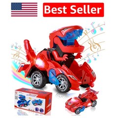 Battery-Powered Dinosaur Car with Flashing Lights & Sounds – Ideal Gift for Kids