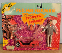 Vintage Pee-wee Herman Action Figure with Scooter and Helmet 1988 Matchbox MOC