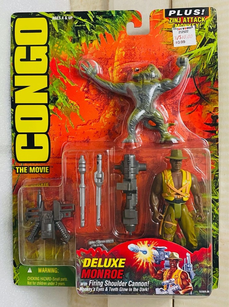 Vintage 1995 Kenner Congo Deluxe Monroe with Monkey new