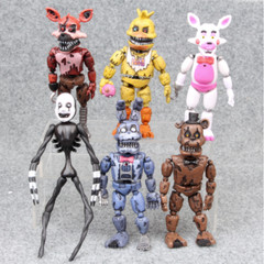 6pcs Set Five Nights at Freddy’s 6‘’ Action Figures FNAF Toys w/light.