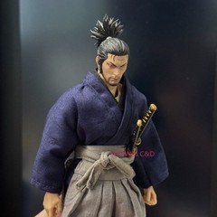 1/12 1/18 Samurai Miyamoto Musashi Head Carving For 6″ 3.75″ Action Figure Body