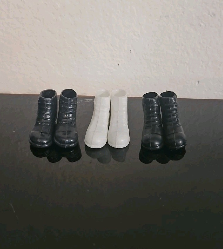 3 Pair of GI Joe Short Boots – 2 Pair of Black & 1 Pair of White 1960s/1970s