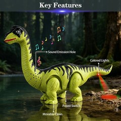 3-Pack Walking Dinosaur Toys for Boys 3 4 5 6 with Lights & Roaring Sounds