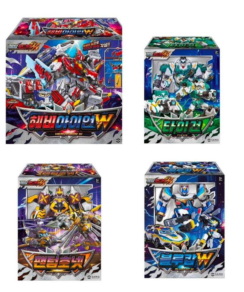 Metal Cardbot W Season3 4Robots Set HEAVY IRON W+PANTHOM HORNET+TIGUN+BLUE COP W