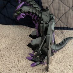 Dragon Action Figure Toy Plastic Black Purple Gray