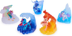 , Magic Gemstone Collectibles Pack with 5 Unicorn Toy Figures & Display Bases, D