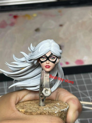 1/12 Painted Black Cat Felicia Hardy Head Carved Fit 6” ML Action Figure Body