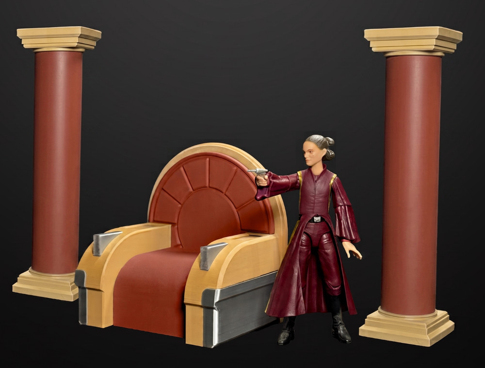 QUEENS CHAIR THRONE ROOM 1:12 scale 6″ Figure STAR WARS custom Painted