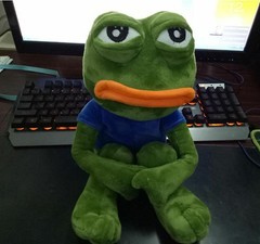 45cm Sad Frog Plush Toy Soft Stuffed Pillow Magic Expression Pepe Love Gifts £