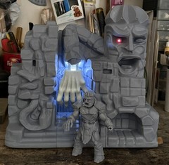 Custom Resin Eco Monster Castle w Lighted Hand & Eye Motu Heman Remco Ko Kitbash
