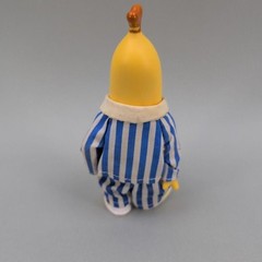 Vintage 1996 TOMY Bananas In Pyjamas B1 Figure 6″ Toy Yellow Blue White Stripes