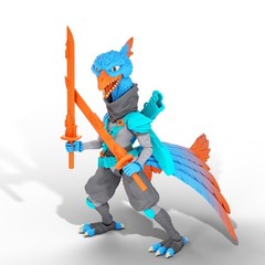 Boss Fight Studio Saurozoic Warrior Pava Pergia Futuristic, Armored Dinosaur Her
