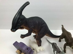 Toy Dinosaur Lot All Different Assorted Shapes Sizes Rubber Plastic Wood (13)