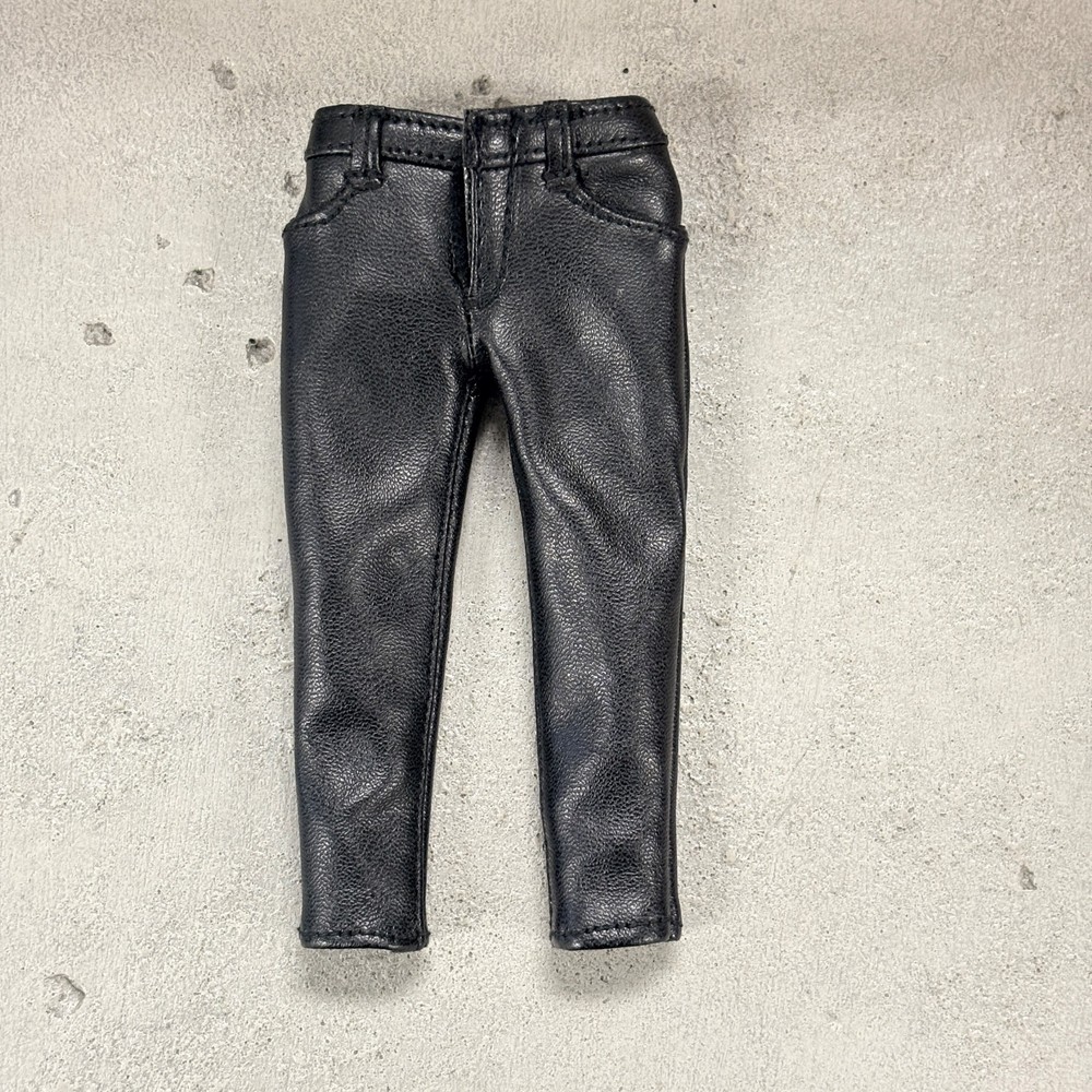 PB-XLD-PT: Black Deluxe faux leather pants for 7″ Muff Adam or WWE muscular body