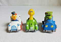 Lot of 3 Playskool 1980s Sesame Street diecast vehicles (wear and tear)