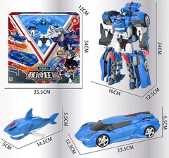 Tobot V Galaxy Detectives Captain Zack Figure Shark Transform Robot Boy Toy Car