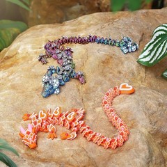 3D Printed Cookie Dragon, Unique Articulated Fidget Dragon Toy
