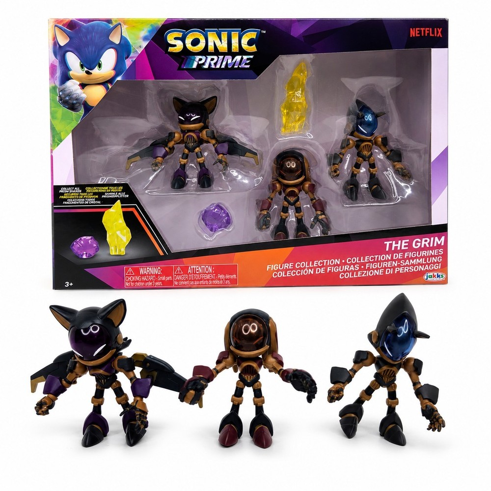 Sonic Prime The Grim Multipack Figure Set Sonic Trooper Knuckles Rouge Netflix