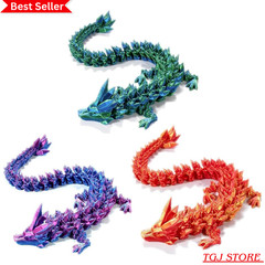 3D Printed Crystal Dragon 12In 3Pcs Flexible Articulated Fidget Toy Decor