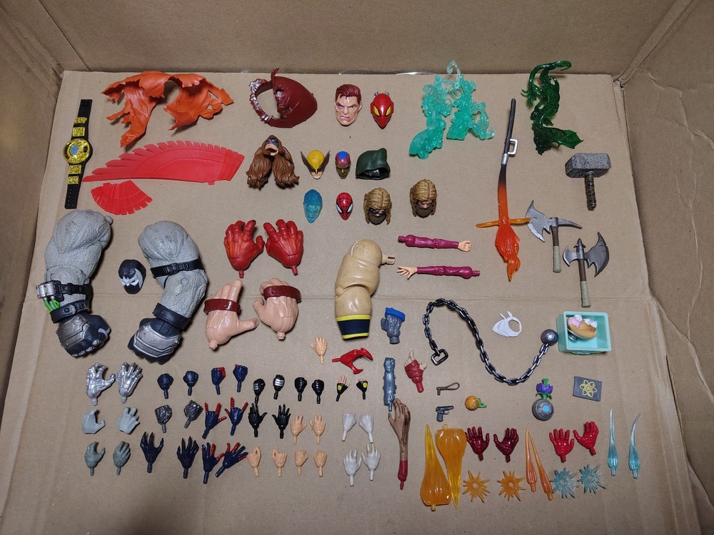 Marvel Legends DC Multiverse Parts Accessories Lot 50+ Items See Pics