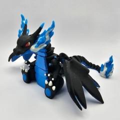 Mega Charizard X – Articulated. Winged Dragon 3D Printed. Flexi Factory Toy