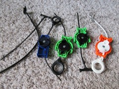Beyblade Launchers Lot 4x with 2x Extra Rip Cords Blue Green Orange