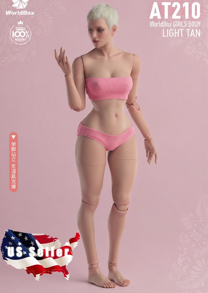 Worldbox AT210 Light Tan 1/6 Female Body Durable Skinny Waist Figure 12″ Hot Toy