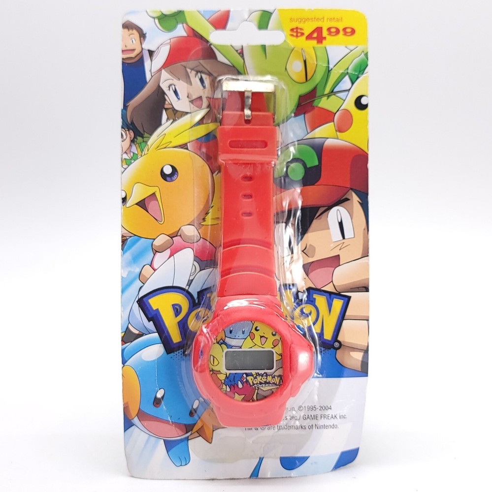 NOS Pokemon Advanced Digital Watch Red 2004 Nintendo Game Freak NEW SEALED