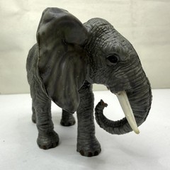 Realistic Elephant Action Figure Toy Safari Zoo Animal Gray Plastic Tusk Figure