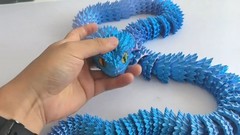 48.8″ Large 3D Printed Articulated Snake Toy – Movable Teeth, Fidget Decor for H
