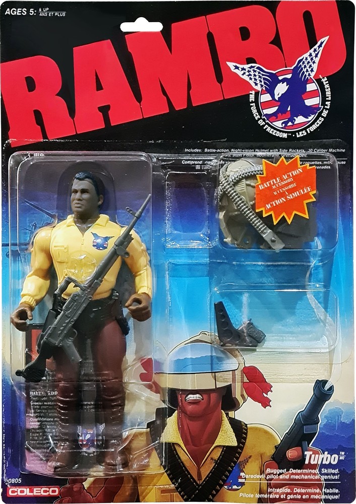 RAMBO: The Force of Freedom Turbo Figure, Vintage 1985/86, Mint on Sealed Card!!