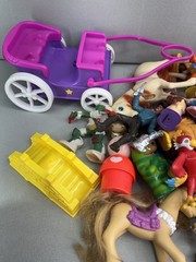 Mixed Toy Figures Lot 4 Lbs 14 Oz Barbie Little Tikes Animals Disney & More