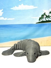 3D Printed Manatee, 9″ Full Articulated Manatee with Stand, Stress Relief Toy