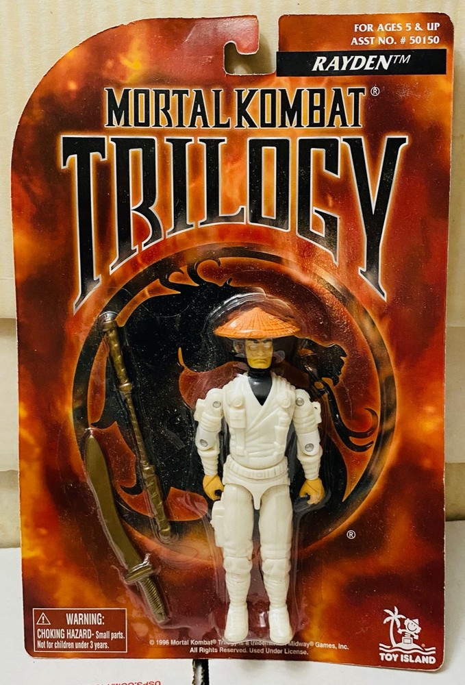 Toy Island 1994 Mortal Kombat Trilogy Rayden original MOC sealed nice