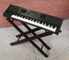 Keyboard with Stand Model Prop 1/10 scale Action Figure Dollhouse Accessory