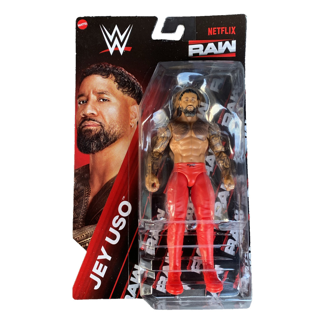 WWE RAW Netflix Jey Uso Wrestling Action Figure Bloodline Mattel Yeet